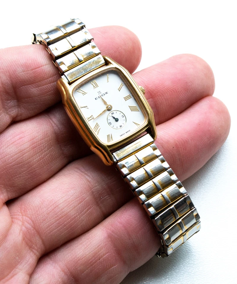 RARE SWISS MADE EDOX STAINLESS STEEL DRESS WRIST WATCH w/ SECOND HAND SUB-DIAL - Image 1 of 3