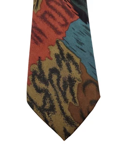 ARABIAN Bird Tie Dark Colorful Background Print Necktie Classy Business Style - Picture 1 of 7