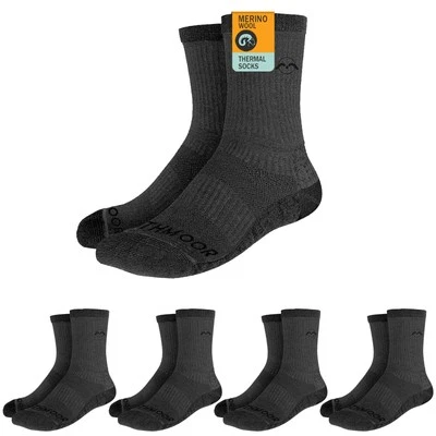 5 PAIRS x Rathmoor Merino Wool Winter Crew Thermal Work Boot Socks - Men / Women - Image 1 of 4