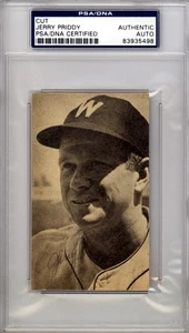 Jerry Priddy Signed 2.5x4 Newspaper Page Photo Senators PSA/DNA #83935498 - Picture 1 of 1