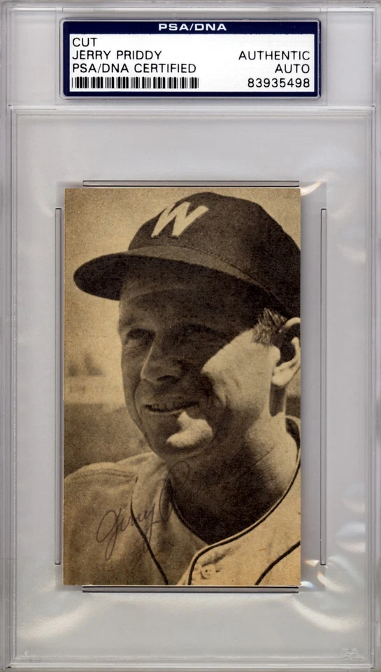 Jerry Priddy Signed 2.5x4 Newspaper Page Photo Senators PSA/DNA #83935498 - Image 1 of 1