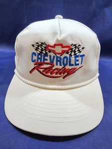 Vintage Chevrolet Racing Youngan Hat White Rope Brim Snapback Cap - Picture 1 of 12