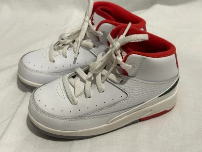 Nike Air Jordan 2 Retro TD Blanco Rojo Fuego Niño DQ8563-101 Talla 9C Foto 1 de 4