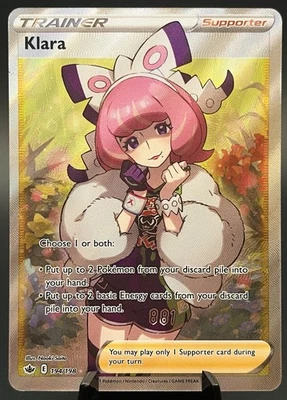 Klara 194/198 Chilling Reign Trainer Full Art Holo Pokemon TCG NM - Image 1 of 2