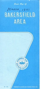 Fold out Map AAA Bakersfield Area 1991 - Picture 1 of 2