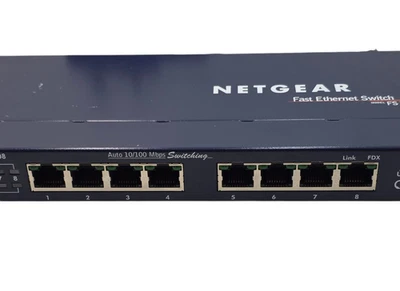 Netgear Fast Ethernet Switch FS108 - 8 PORT Unmanaged Switch - Auto Uplink - Image 1 of 4