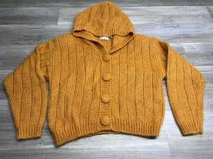 Vintage 80s 90s Hooded Mohair Blend Cardigan Grunge David Benjamin Womens Size M - Picture 1 of 8