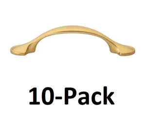 *10-PACK* GlideRite 3 in. Brass Gold Arch Shovel Edge Cabinet Pulls 83167-BG-10 - Picture 1 of 5