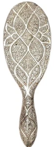 Antique Silver Hand Mirror Handmade Carved Designed Decorative Collectibles 1940 - Picture 1 of 7