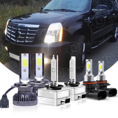 For Cadillac Escalade 2007-2014 6000K LED Headlight Hi-Lo Beam Fog Light Bulbs - Image 1 of 4