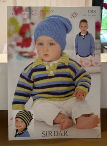SIRDAR JUMPERS AND HATS DOUBLE KNITTING/8PLY SIZING 0 TO 7 YEARS LEAFLET IS B/N - Picture 1 of 1