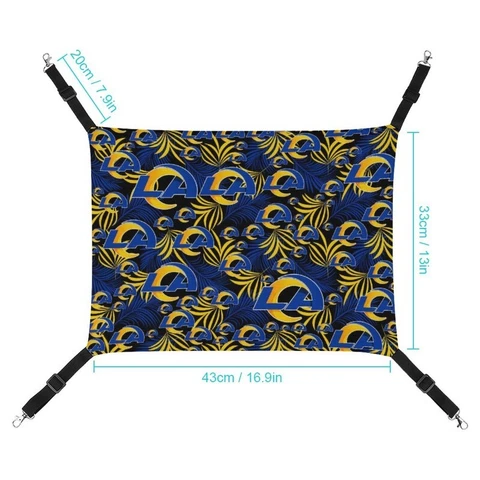 Los Angeles Rams Portable Travel Pet Hammock Cat Hanging Bed Hammock Mat Cover