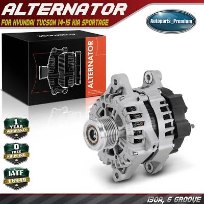 Alternador para Hyundai Tucson 2014-2015 Kia Sportage 14-16 130A 12V CW 6-Groove - Imagem 1 de 4