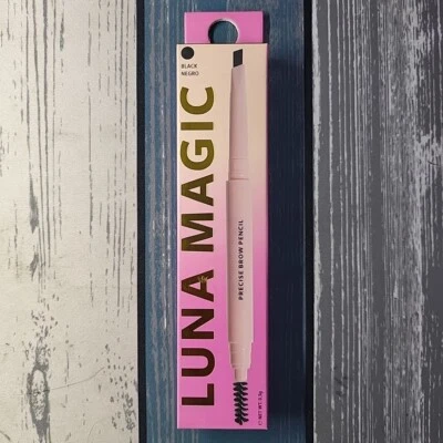 Luna Magic Precise Brow Pencil Black Z01275  W/ Spoolie Brush Applicator! - Image 1 of 4