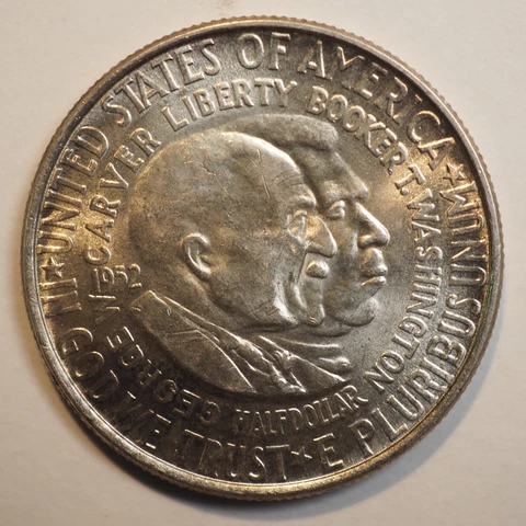 1952 P Washington-Carver Commemorative Silver Half Dollar - FREE SHIPPING! A4008 Cover
