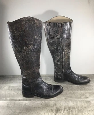 Steven by Steve Madden Reins 棕色破损裂纹骑行女式靴子 8.5 — 第 1/4 张图片