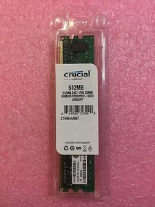 CT6464AA667 Crucial 512MB DDR2 PC2-5300 Unbuffered NON-ECC DDR2-667 MODULE 2 PCS - Picture 1 of 3