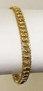 14k Yellow Gold Fancy Link Women's Bracelet, 7" - Picture 1 of 2