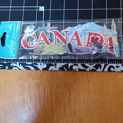 НАКЛЕЙКА ДЛЯ СКРАПБУКИНГА Название Путешествия КАНАДСКИЙ ТОТЕМ Хоккей Бобр Кленовый Лист Лосиный Шпиль - Изображение 1 из 4