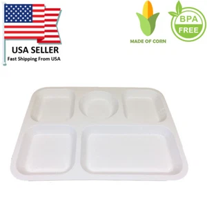 Bandeja para servir alimentos de 5 compartimentos de alta calidad para fiesta de cumpleaños hecha de maíz sin BPA - Imagen 1 de 4