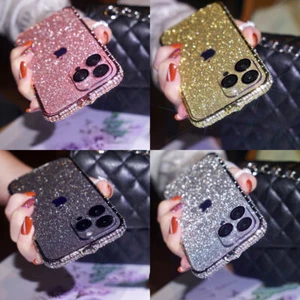 For Apple iPhone 14 13 12 11 Pro Max XR XS Luxury Sparkle Metal 3D Diamond Case - Picture 1 of 24
