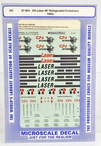 MICROSCALE HO SCALE 87-804 CN LASER 48' REEFER CONTAINERS DECAL 1993+ - Bild 1 von 1
