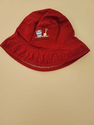 NWT BABY GAP Reversible sun bucket hat 12 18 24 M months beach pool red cotton - Image 1 of 2