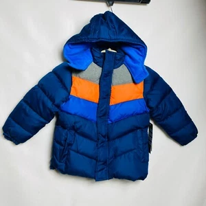 Ixtreme size 4 Boys hooded Fleece Lined puffer jacket blue NWT. - Picture 1 of 4
