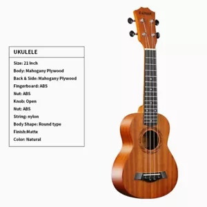 21 Inch Mahogany Ukulele Professional Grade - Picture 1 of 7