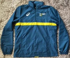 L50 Authentic Rugby AU Australia Wet Weather Zip Jacket Hood ASICS Mens L - Picture 1 of 13