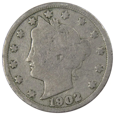 1902 Liberty Head V Nickel 5 Cent Piece G Good 5c US Coin Collectible Cover