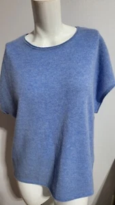NUEVO SUÉTER SUAVE TAHARI MUJER 100% 2 CAPAS CACHEMIR CUELLO REDONDO TALLA XL - Imagen 1 de 4