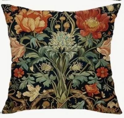 William Morris Abstract Floral Design Throw Pillow Cover Home Decor  18x18” - Image 1 of 4
