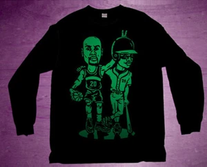 Cajmear Long Sleeve Green Seattle Heroes Gary Payton Ken Griffey Jr HOF shirt - Picture 1 of 5