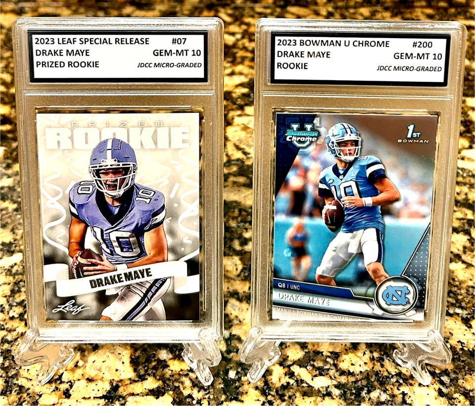 DRAKE MAYE 2023 BOWMAN CHROME #200-LEAF PRIZED #07 Graded GEM-MT 10 Rookie Lot