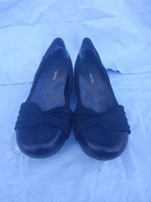 Yuu Zapatos Mujer 8.5 M Marcel Ballet Pisos Cómodos Negro Imitación Cuero Sin Cordones Foto 1 de 4