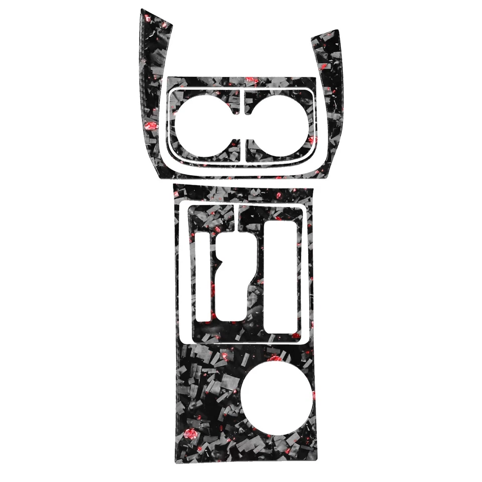 Kits de consola central interior de fibra de carbono forjada roja para Toyota Tacoma 2005-15 Foto 1 de 4