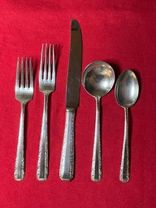Sterling 5-Piece Place Setting Candlelight Pattern (1934) Towle Silver NO MONO - Picture 1 of 9