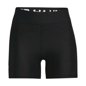 Under Armour Womens HeatGear Armour Mid Rise Middy Training Shorts - Black - Picture 1 of 2