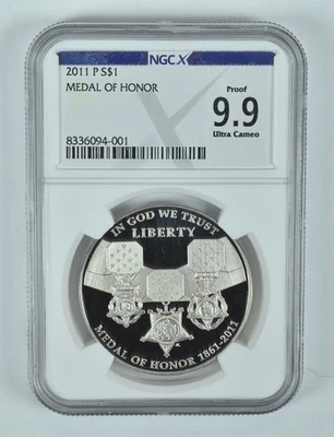 2011-P Medal Of Honor Commemorative Silver Dollar Proof 9.9 UCAM NGC X *3437 - Image 1 of 4