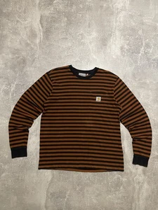 Camiseta Carhartt Wip Rayas Manga Larga Bolsillo Parker Y2KSize L Para Hombres - Imagen 1 de 19