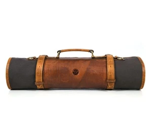 Leather Knife Roll Storage Bag, Elastic and Expandable 10 Pockets, Adjustable... - Picture 1 of 8