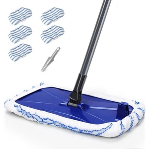 Microfiber Dust Mop for Floor Cleaning, Hardwood Flat Dry and Wet Mop with 5 ... - Picture 1 of 6