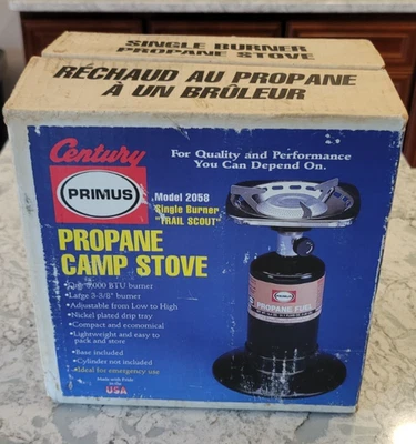 Vintage Century Primus Single Burner Trail Scout Propane Camp Stove # 2058 LKNU - Image 1 of 4