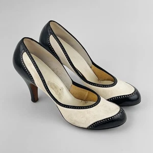Scarpe donna vintage anni 50 tacco alto a coda di rondine taglia 8 AA - Foto 1 di 15