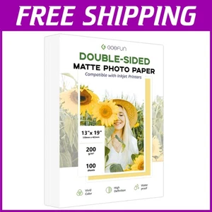 Durable 100 Sheets 13x19 Double Sided Matte Inkjet Paper - Quick-Drying Quality - Picture 1 of 9