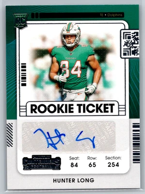 Hunter Long 2021 Panini Contenders Rookie Ticket Auto #185 Miami Dolphins - Image 1 of 2