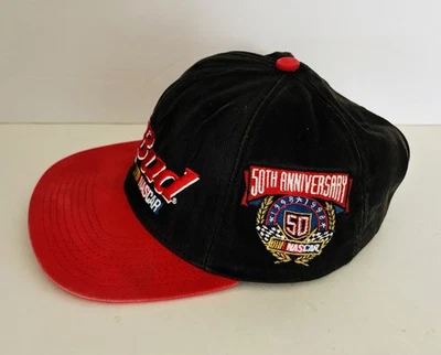 Винтажная бейсболка NASCAR бейсболка бейсболка 50th AnniversaryBudweiser гоночная шляпа 90-е - Изображение 1 из 4