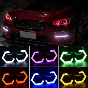 RGBW Hex Halo LED Angel Eyes Turn Signal Light LED Hexagon Headlight Retrofit - Bild 1 von 16