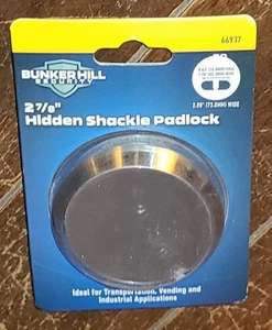 Bunker Hill Hidden Shackle 2-7/8" Padlock with 2 Keys -2.88" Wide- #66937 - Picture 1 of 2